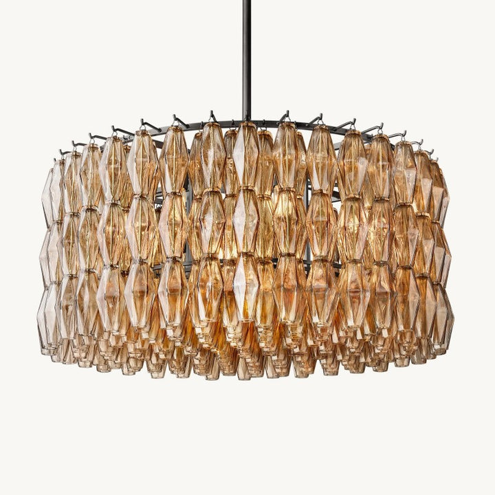 Vicky Smoke Glass Round Chandelier 37"