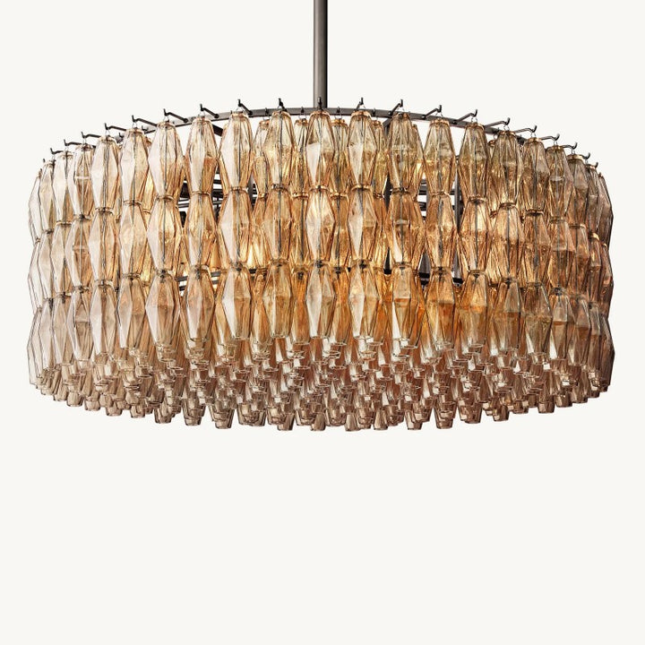 Vicky Smoke Glass Round Chandelier 47"