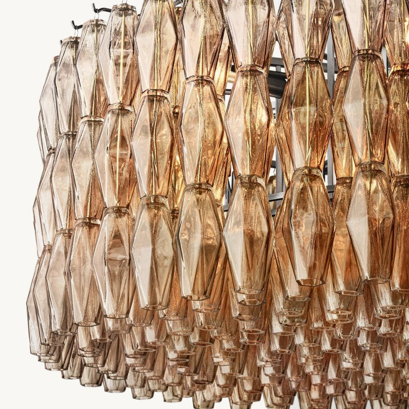 Vicky Smoke Glass Round Chandelier 62"