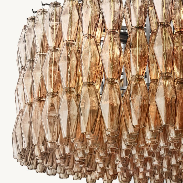 Vicky Smoke Glass Round Chandelier 62"