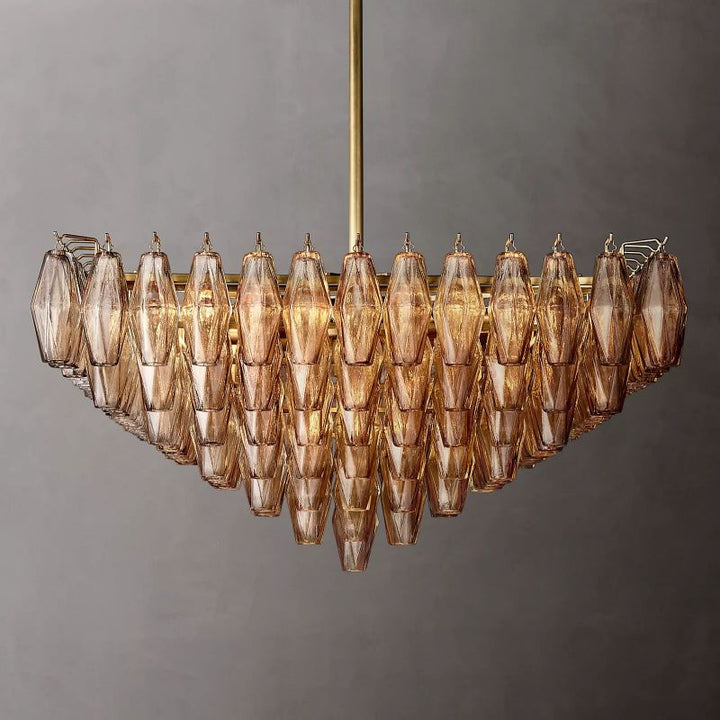 Vicky Glass Square Chandelier 32"