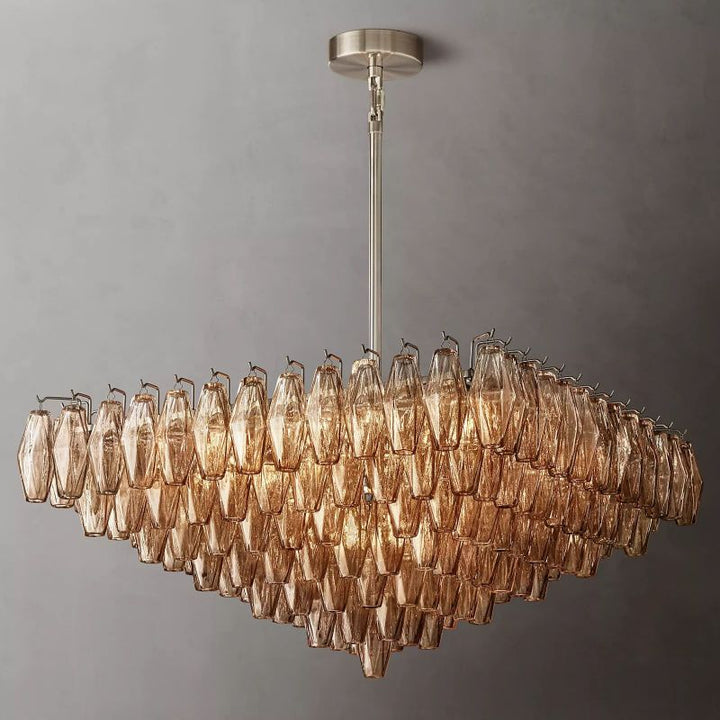 Vicky Glass Square Chandelier 32"