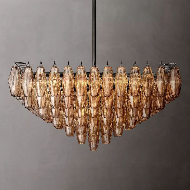 Vicky Glass Square Chandelier 32"