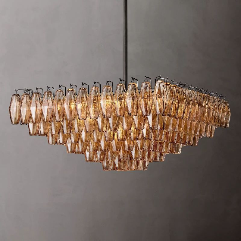 Vicky Glass Square Chandelier 32"