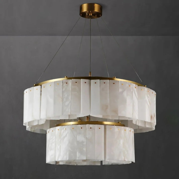 Villar Alabaster Round 2 Tier Chandelier