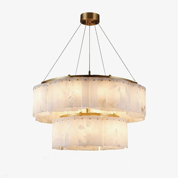 Villar Alabaster Round 2 Tier Chandelier