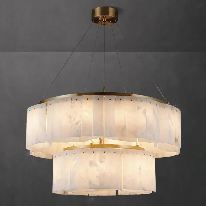 Villar Alabaster Round 2 Tier Chandelier