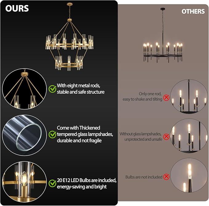 Wagon Wheel 2-Tier Chandelier 60‘’