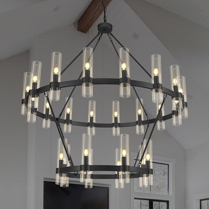 Wagon Wheel 2-Tier Chandelier 60‘’