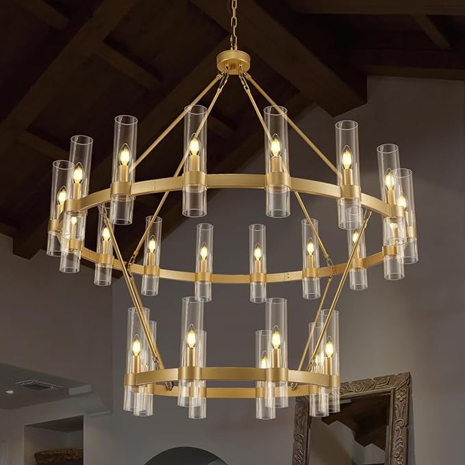 Wagon Wheel 2-Tier Chandelier 60‘’