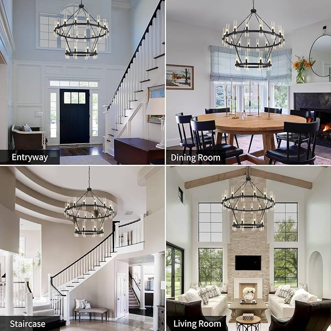 Wagon Wheel 2-Tier Chandelier 60‘’