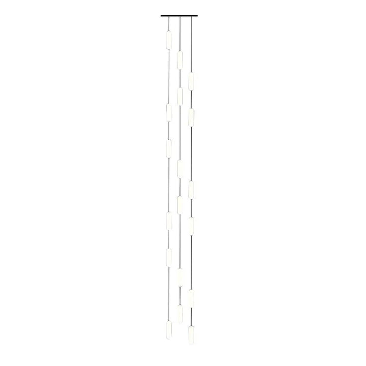 White Long Tube Multi Light Staircase Chandelier