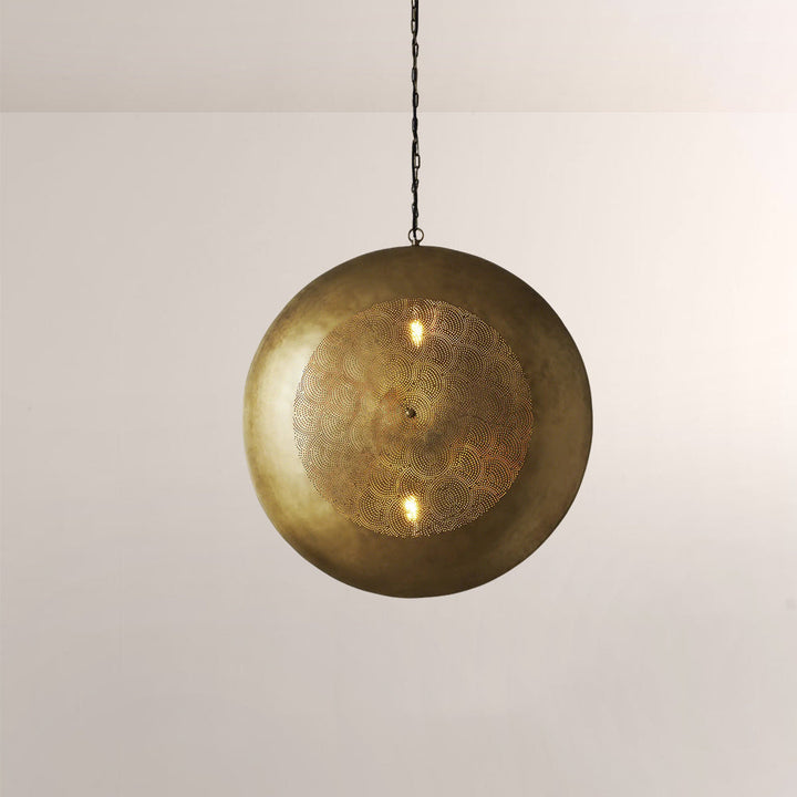 Zarie Perforated Brass Orb Pendant
