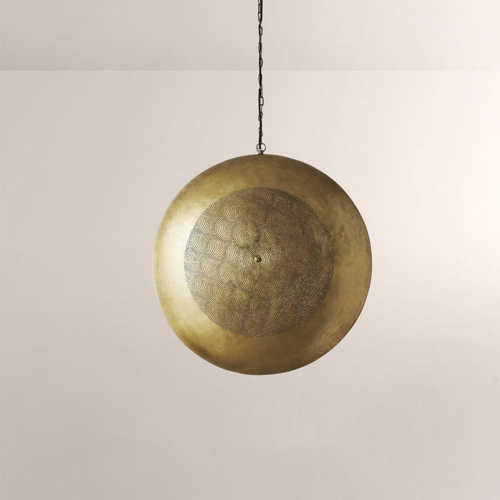 Zarie Perforated Brass Orb Pendant