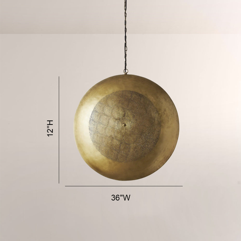Zarie Perforated Brass Orb Pendant