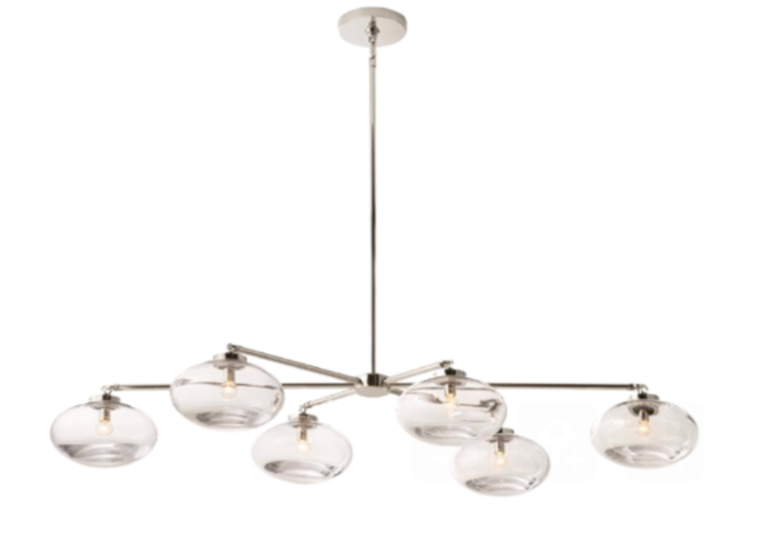 Cabrette Clear Glass Mobile Linear Chandelier