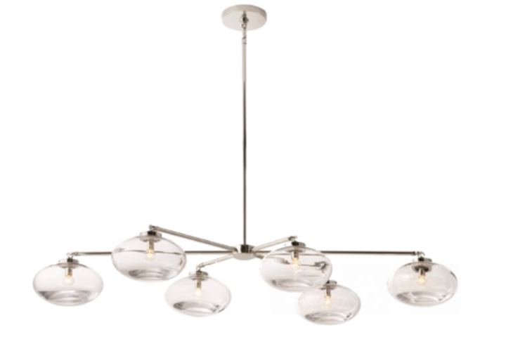 Cabrette Clear Glass Mobile Linear Chandelier