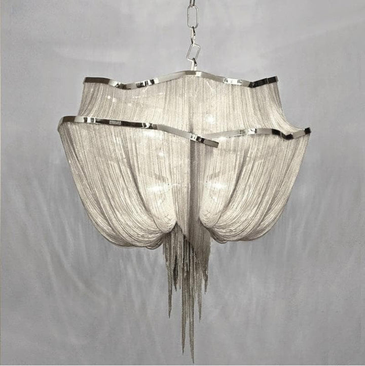 Alisa Luxury Double-Layer Aluminum Chain Tassel Chandelier