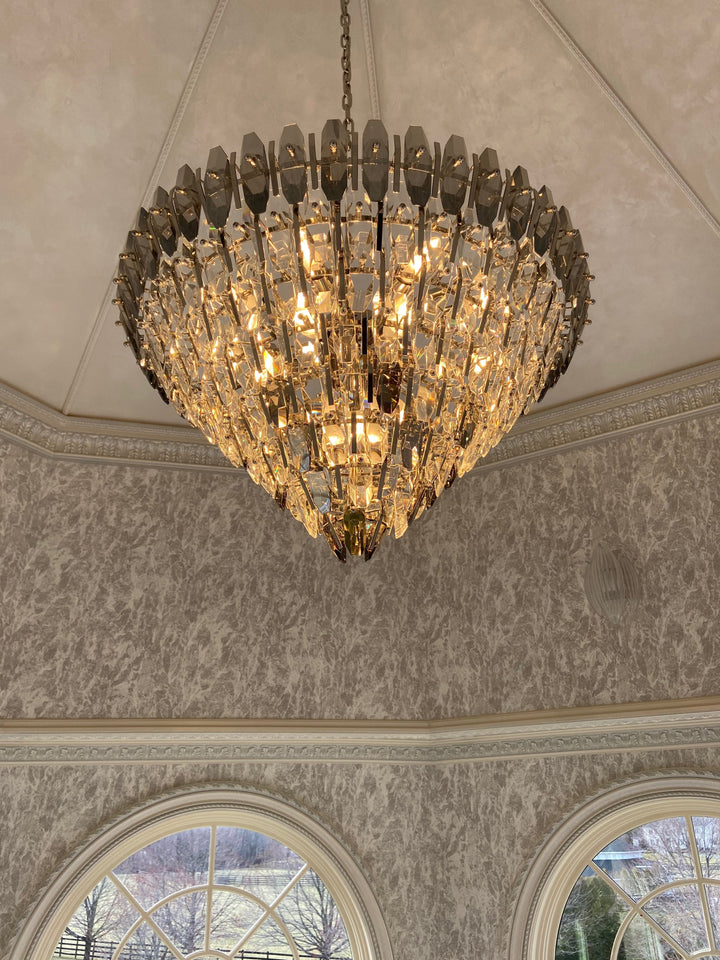 Sol Round Odeon Crystal Tiered Chandelier