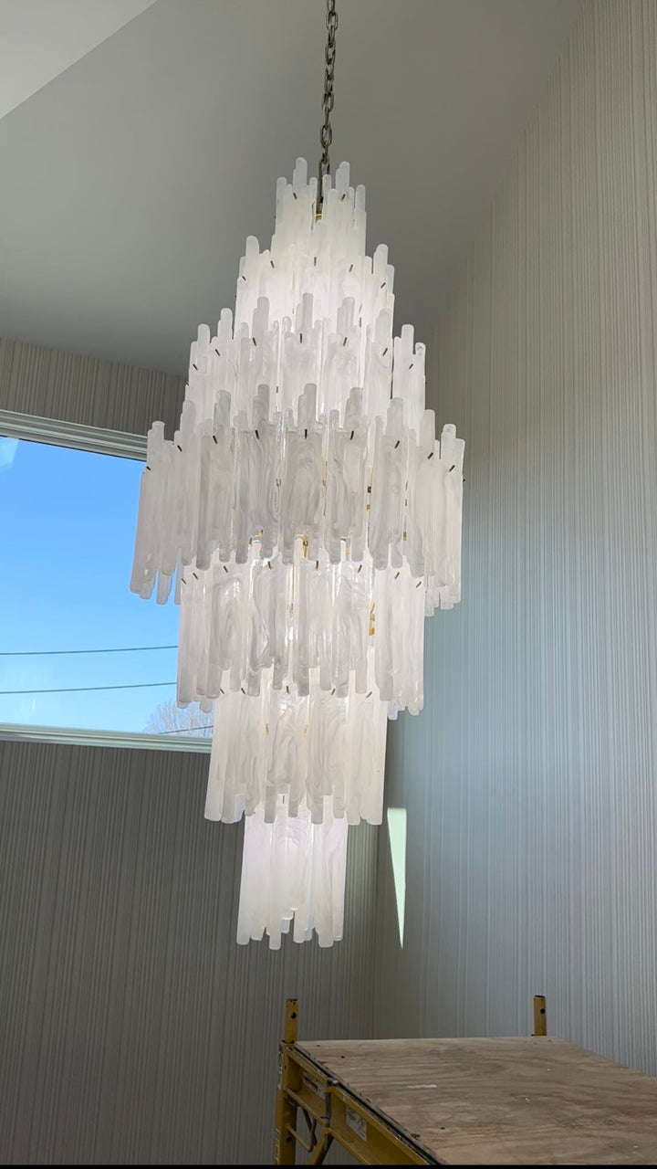 Blanche Tiered Murano Glass Chandelier