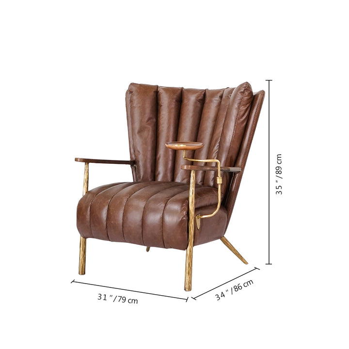 Thaddies Vintage Leather Armchair Cigar Chair