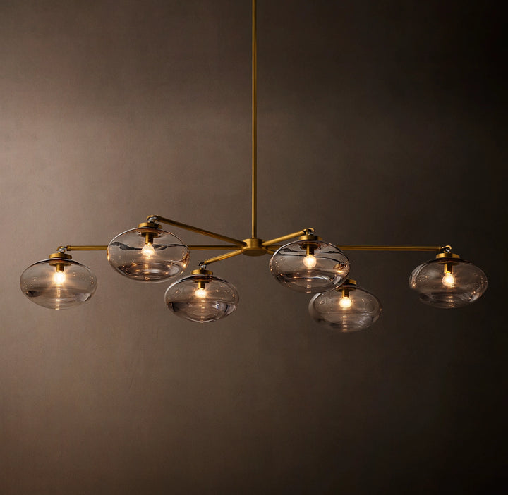Cabrette Clear Glass Mobile Linear Chandelier