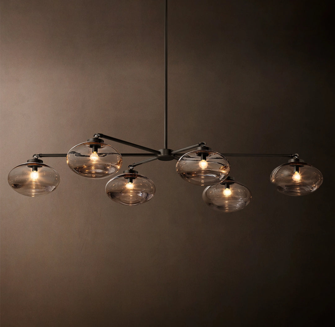 Cabrette Clear Glass Mobile Linear Chandelier