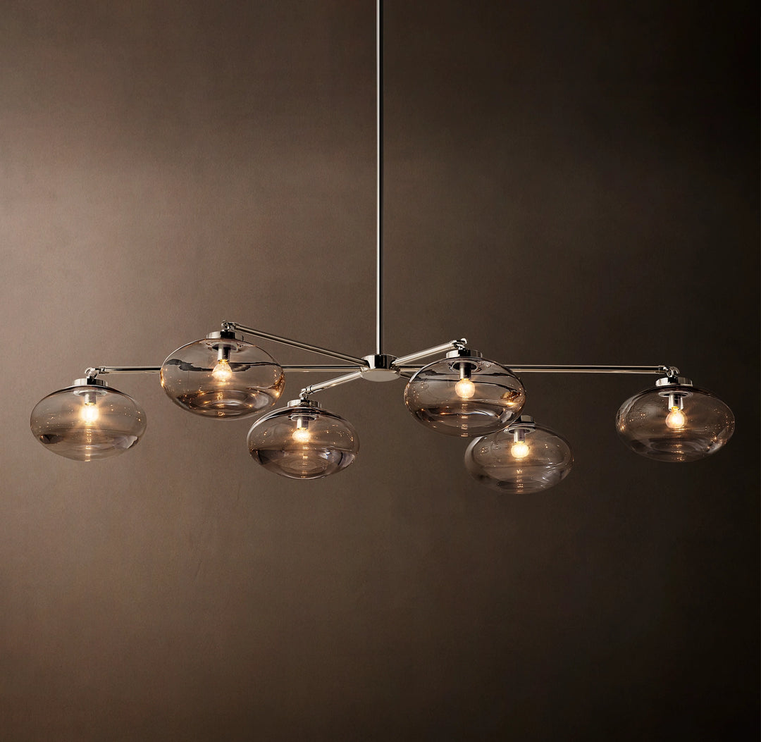 Cabrette Clear Glass Mobile Linear Chandelier