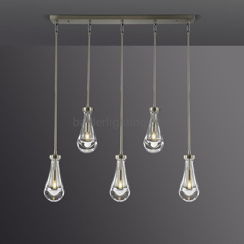 Raindrop Rectangular Chandelier 36"(Rod)