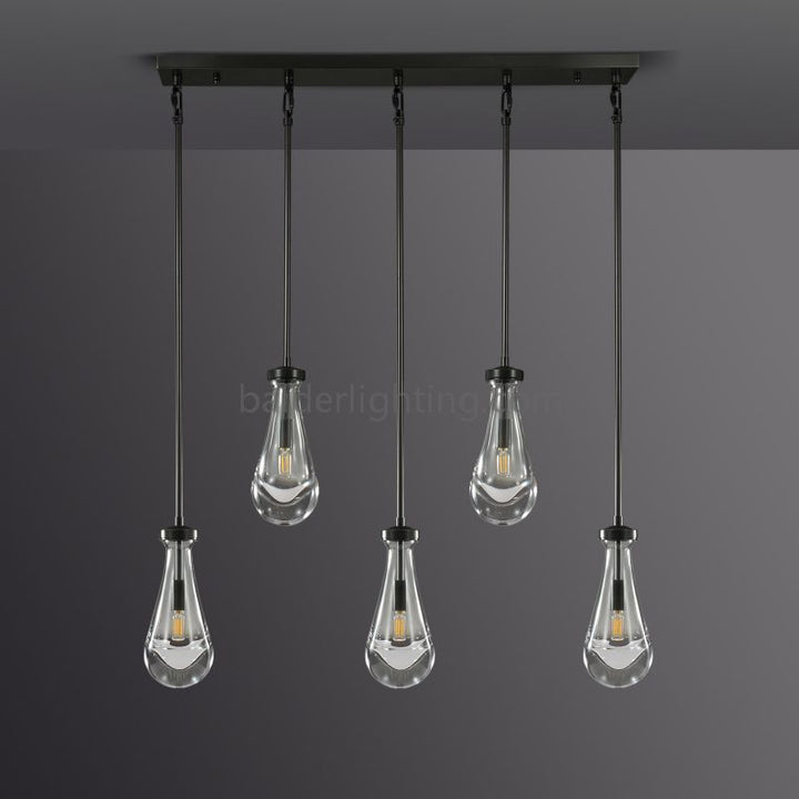 Raindrop Rectangular Chandelier 36"(Rod)