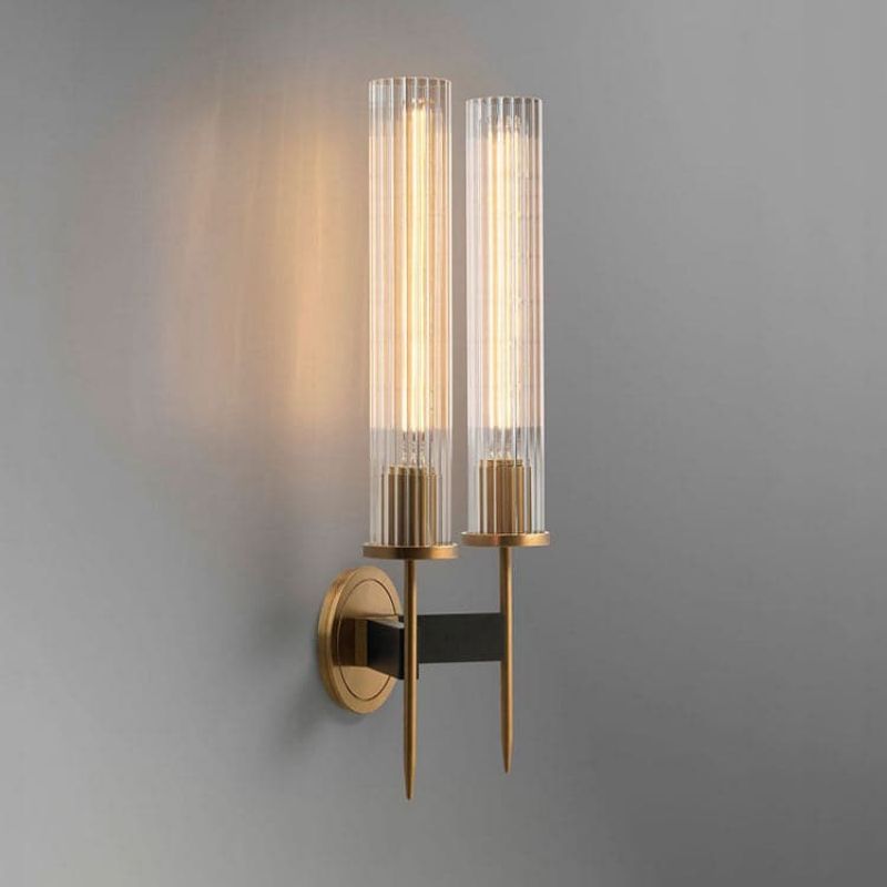 Amorra Double Head Crystal Shade Candlestick Wall Sconce