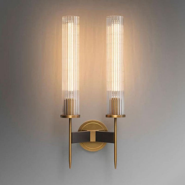 Amorra Double Head Crystal Shade Candlestick Wall Sconce