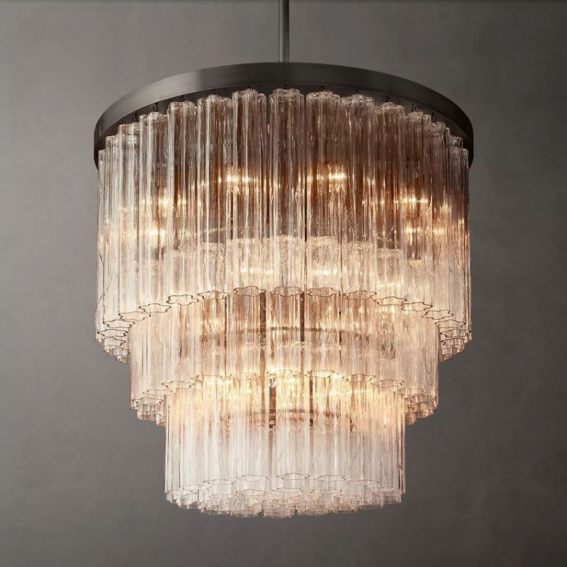 Ancelotti Glass Round Chandelier 36"