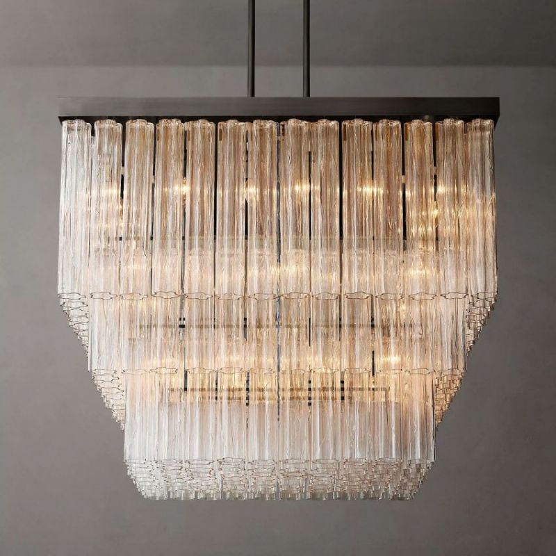 Ancelotti Square Glass Chandelier 45"