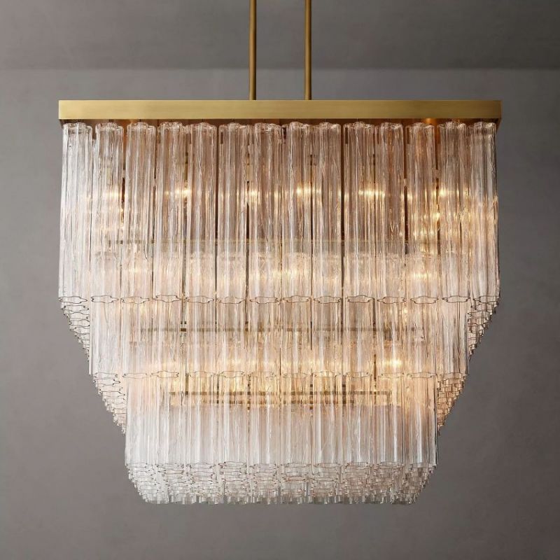 Ancelotti Square Glass Chandelier 45"