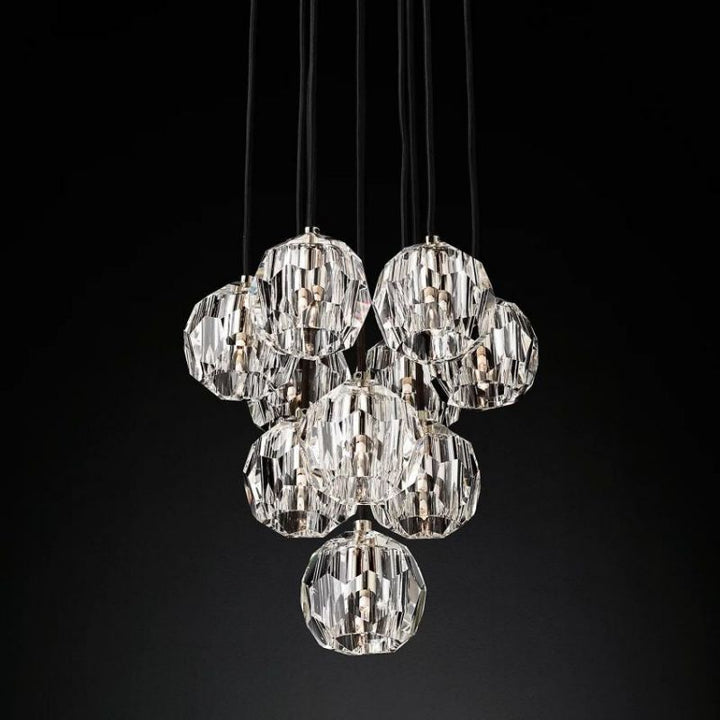 Balle Clear Crystal Cluster Chandelier D14"