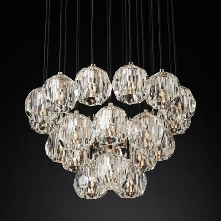 Balle Clear Crystal Cluster Chandelier D24"