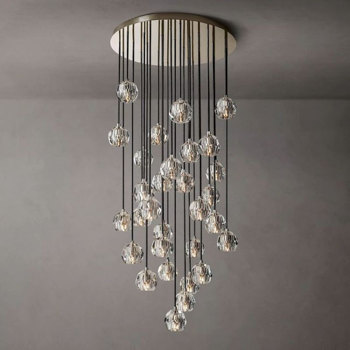 Balle Clear Crystal Cluster Chandelier D30"