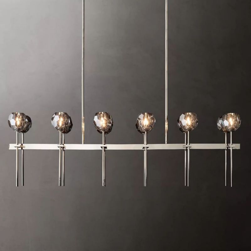 Balle Cristal Double Linear Chandelier 60"(Smoke)