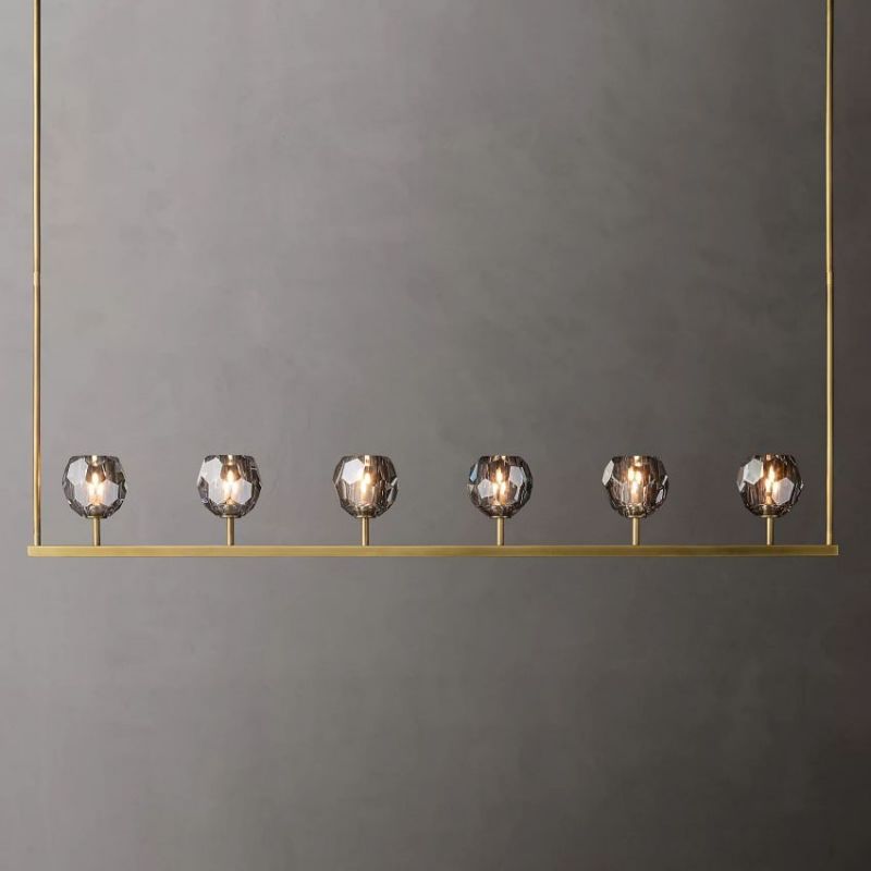 Balle Cristal Linear Chandelier 60"(Smoke)