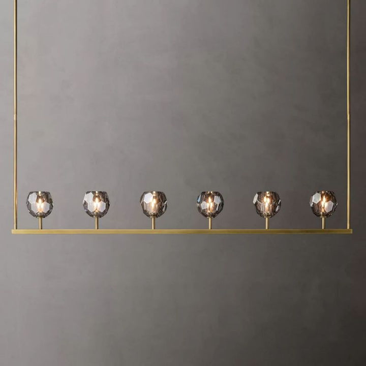 Balle Cristal Linear Chandelier 60"(Smoke)