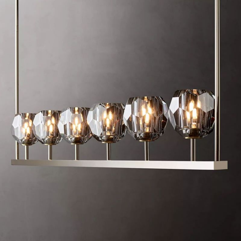 Balle Cristal Linear Chandelier 60"(Smoke)