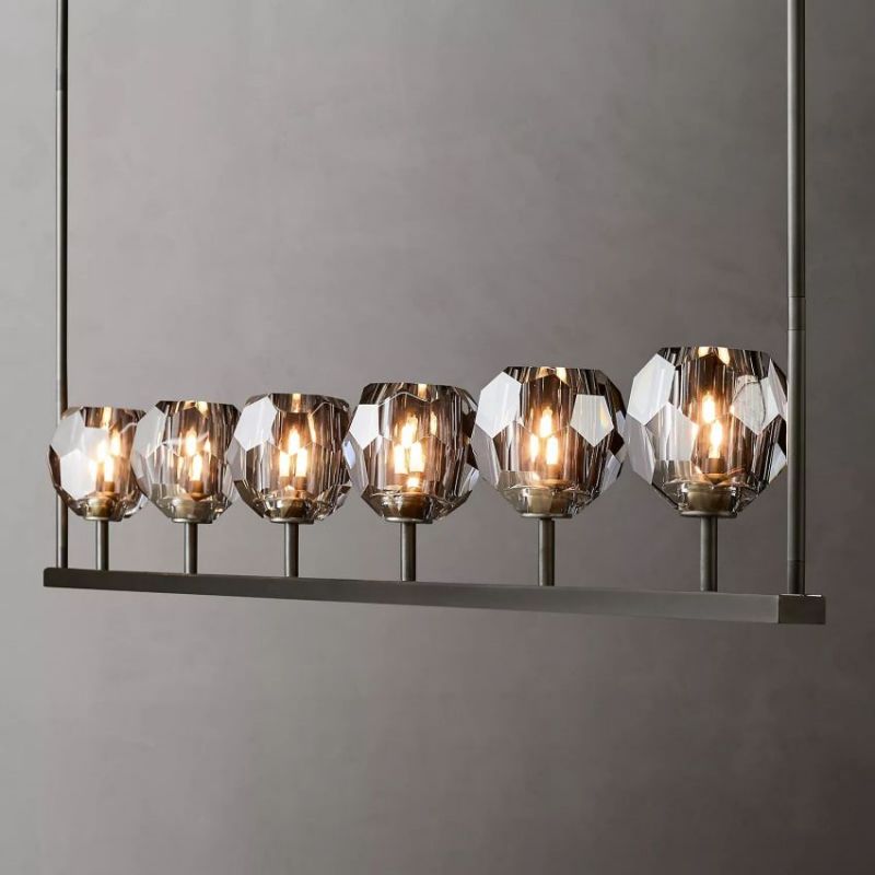 Balle Cristal Linear Chandelier 60"(Smoke)