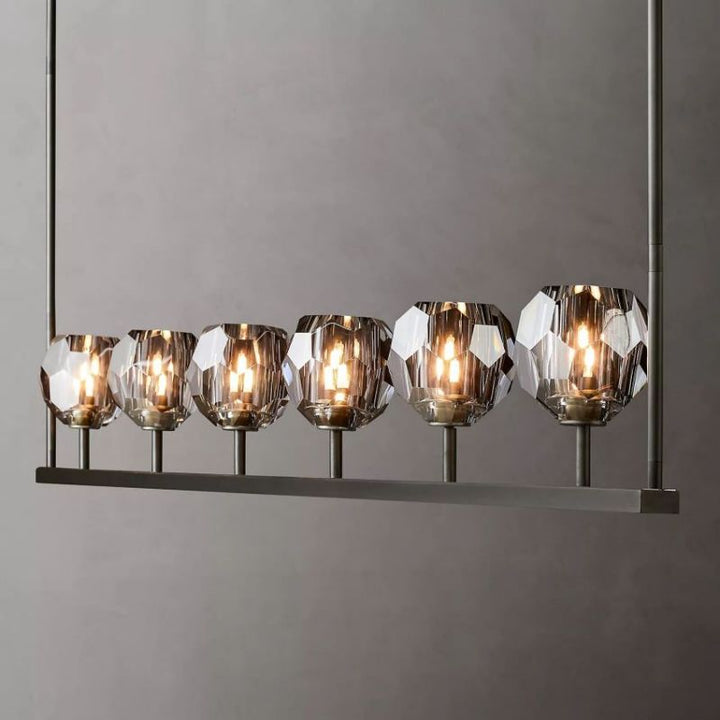 Balle Cristal Linear Chandelier 60"(Smoke)