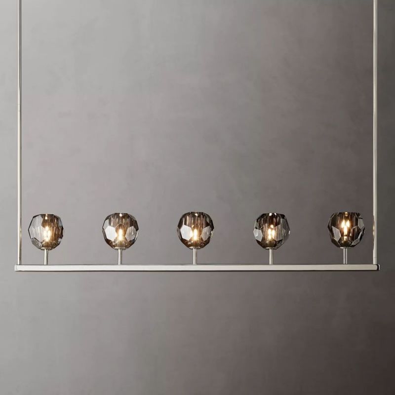 Balle Cristal Linear Chandelier D48"(Smoke)