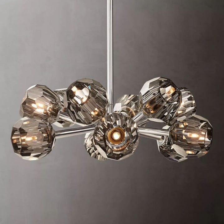 Balle Smoke Crystal Chandelier D24"