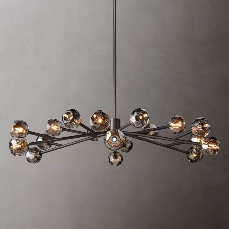 Balle Smoke Crystal Chandelier D60"