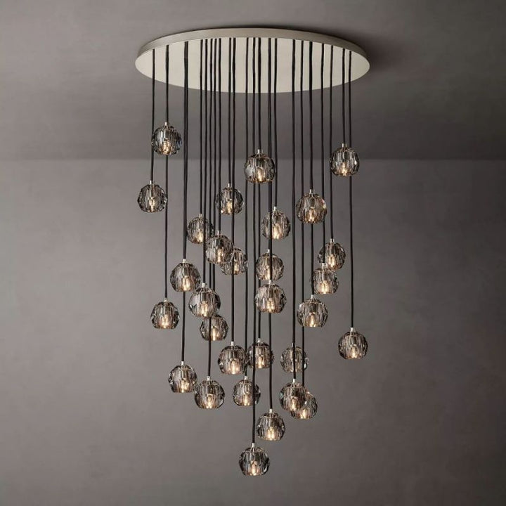 Balle Smoke Crystal Cluster Chandelier D40"