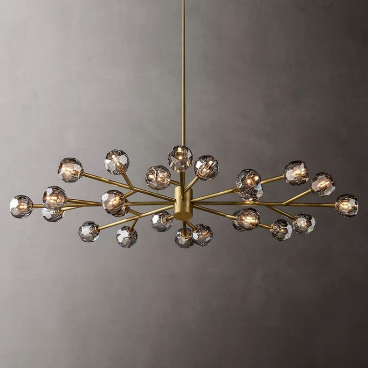 Balle Smoke Crystal Oval Chandelier D72"