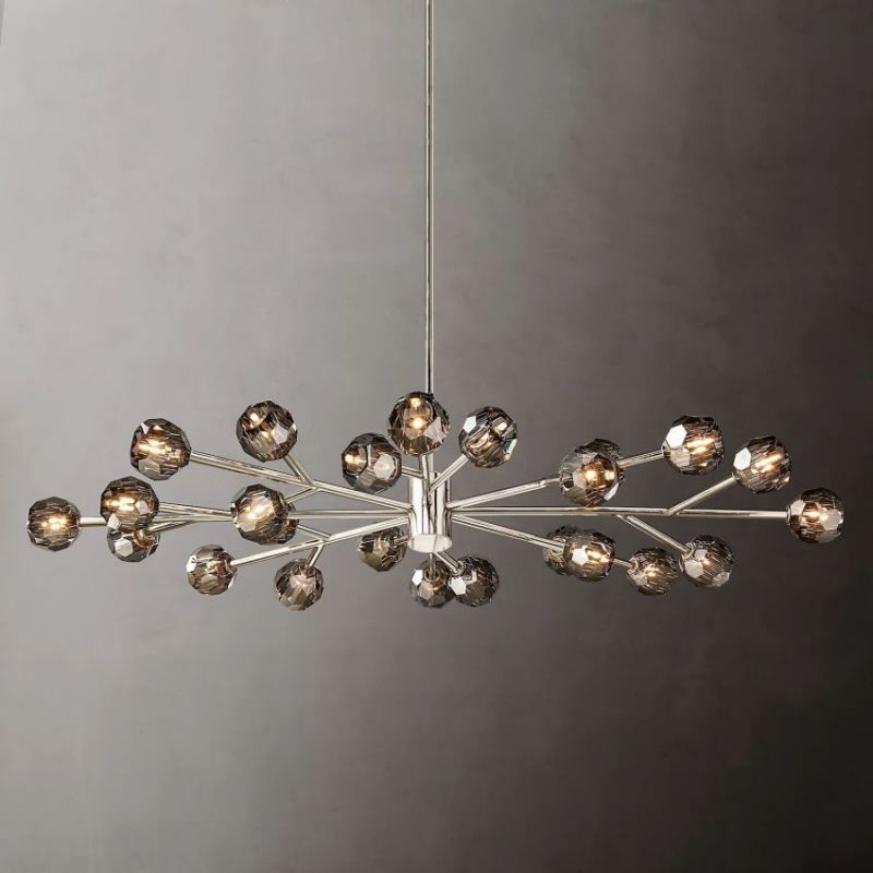 Balle Smoke Crystal Oval Chandelier D72"